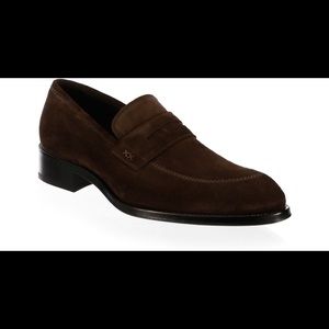 Brioni Men’s Brown Slip-on Leather Loafers